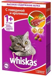 Вискас сухой корм для кошек аппетитное ассорти с говядиной, ягненком и кроликом 350 гр.